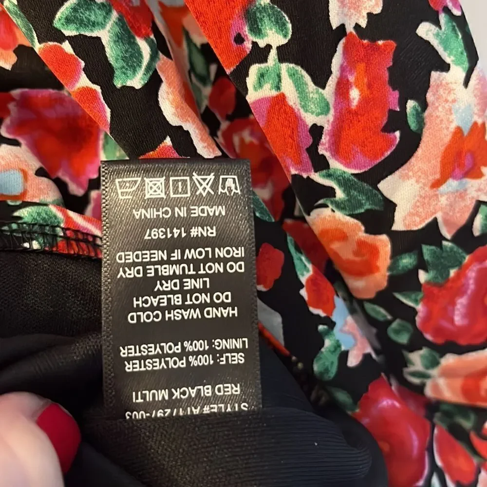 ASTR The Label Floral Elbow Sleeve Cropped Blouse,‎ Large, NWT